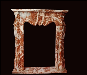 Marble Fireplace Hand Carved Red Marble Fireplace