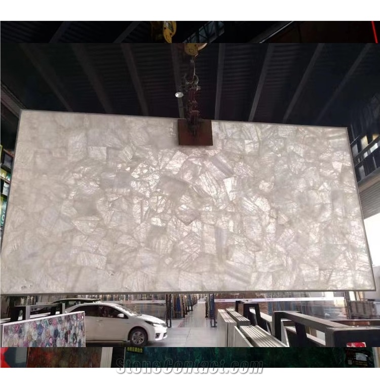 Natural Stone Brazil White Crystal Quartzite Slab