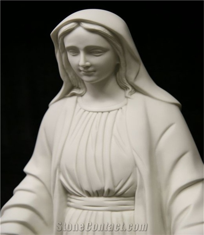 Natural Stone Figure Sculpture Virgin Mary Marble Statue