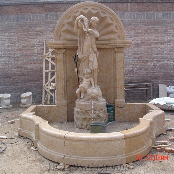 Outdoor Marble Water Wall Fountain For Garden Decoration