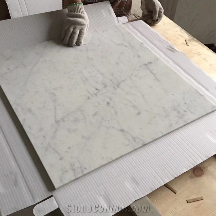 Stone Polished Bianco Carrara White Marble Tiles