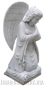 Western Garden Decoration Angel White Marble Statues