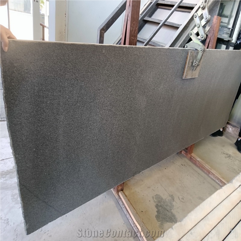China Flamed Shanxi Black Granite Slab Tile For Countertop Paver