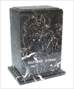 Jet Black Marble Funeral Ash Urns