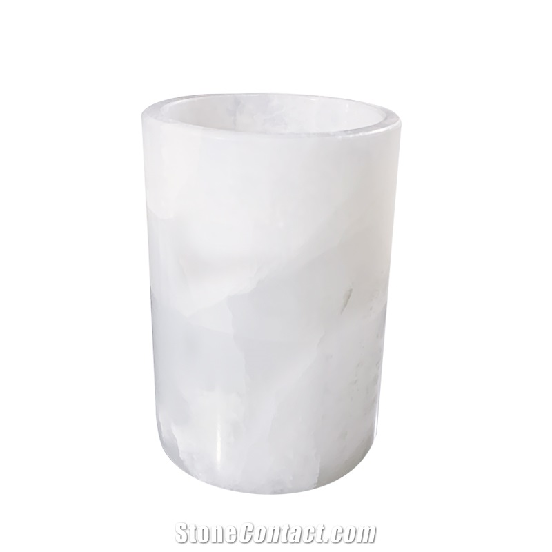 True Natural Marble Pillar Candle Jar Candle Holder