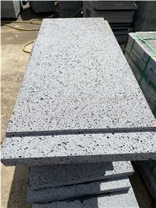 Basalt Slabs Tiles Hainan Black Lava Stone Grit Surface