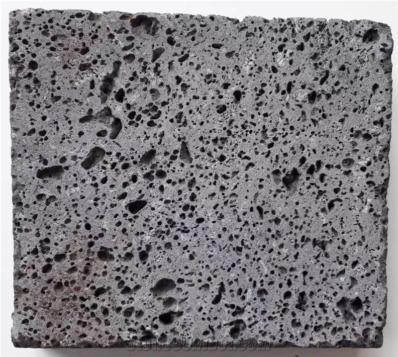 Basalt Slabs Tiles Hainan Black Lava Stone Grit Surface