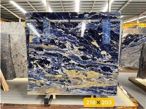 Blue And Gold Quartize Slabs Azul Bahia Big Stock Slabs Tile