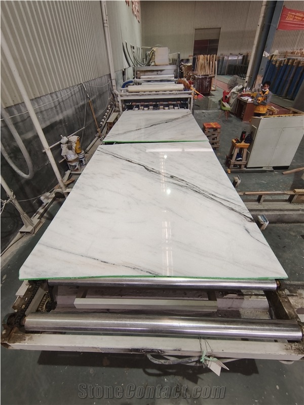 China New Panda Marble Quarry White Marble Slabs Bookmatch
