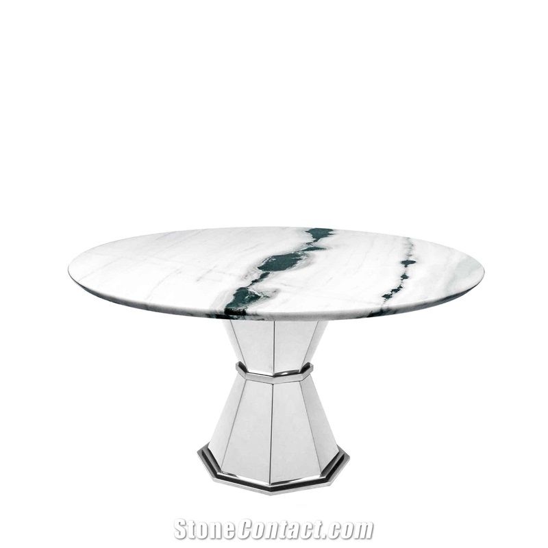 Chinese Panda White Marble Dinner Table Coffee Table