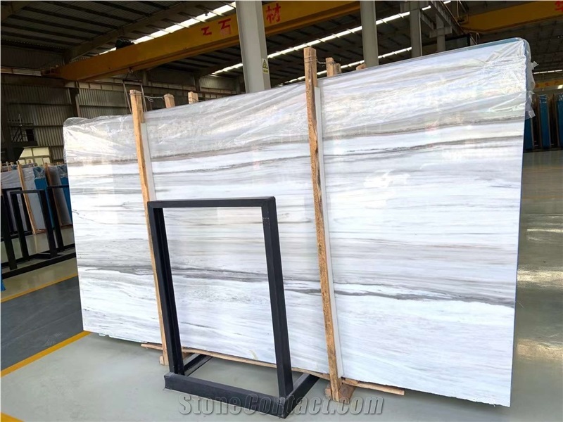 White Crystal Wooden Veins Marble Slabs Wall And Floor Tile