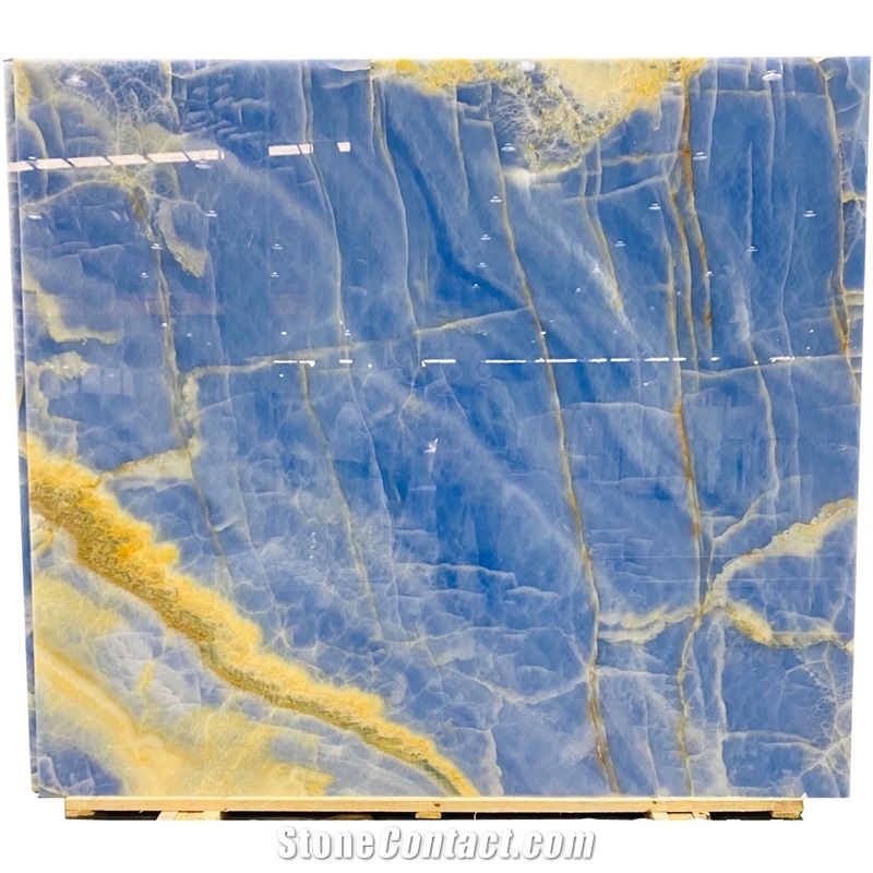 Polished Natural Painted Color Blue Onyx Stone