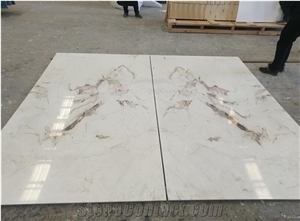 Himalayan White Marble Thin Panels Book Matched Wall Decor