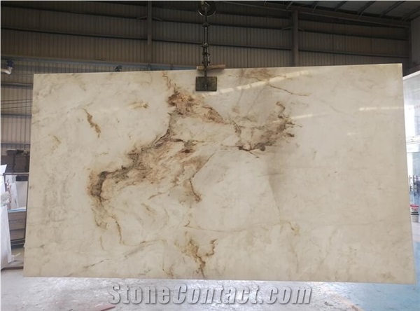 Himalayan White Marble Thin Panels Book Matched Wall Decor