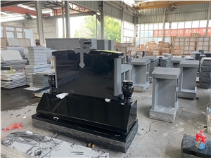 Shangxi Black Granite Cross Tombstone Directly From Factory