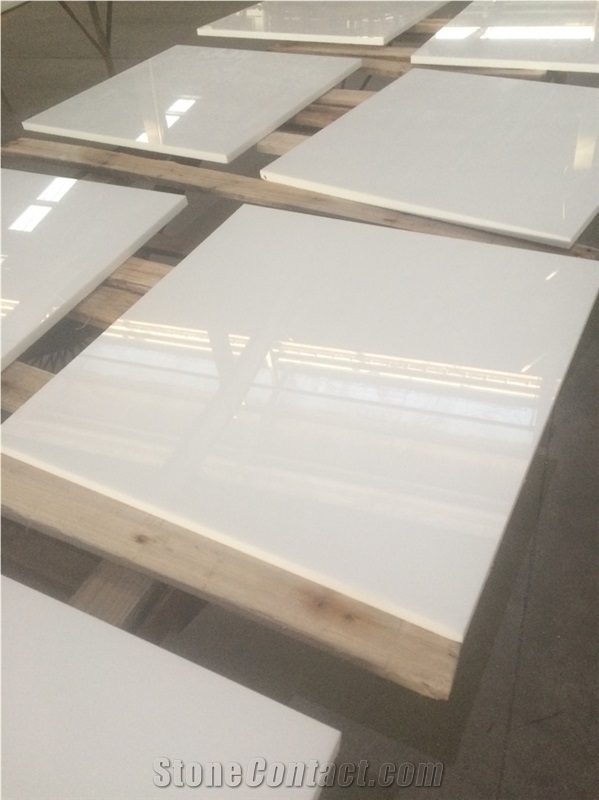 Nano Glass Stone Pure White Slabs Tiles