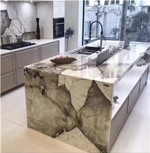 Sintered Stone Pandora Macaubas Amazonite Calacatta Kitchen Tops