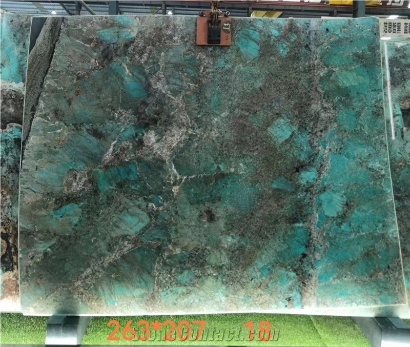Amazonita Green Granite Slabs Polished 