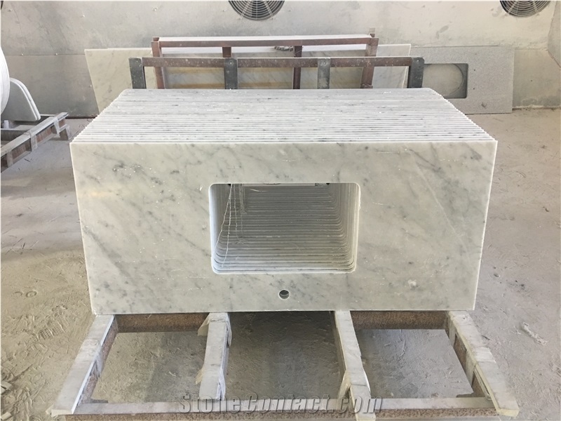 Carrara Marble Single Double Prefab Vanitytops Sinks