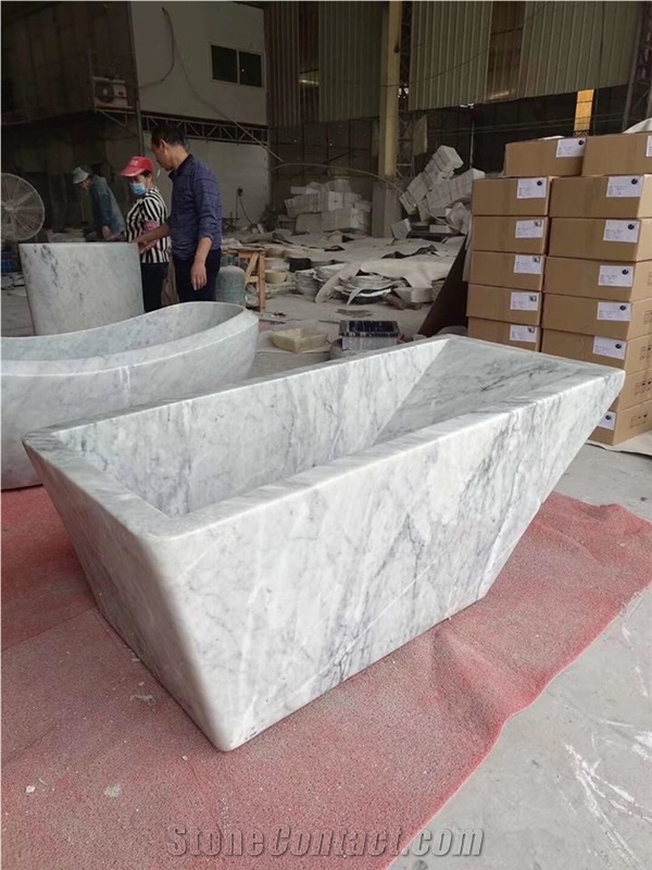 Carrara White Marble Bathtub Freestanding Hotel Home 