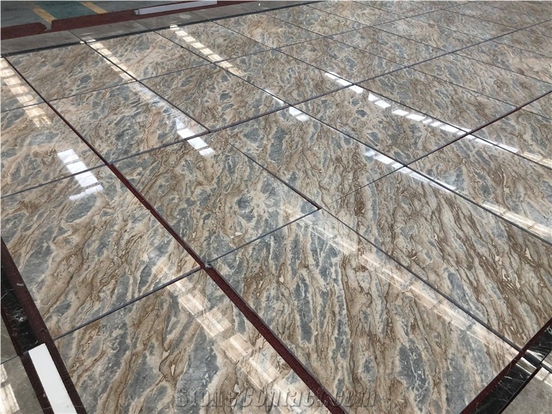 China Apollo Marble Beige Brown Marble Slab Tile