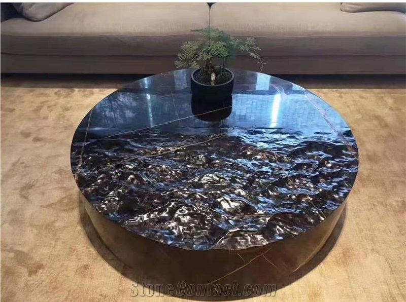 China Black Marquina Marble Coffee Tea Table Set