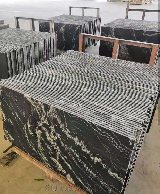 China Black Titanium Granite Wall Floor Tiles Polished