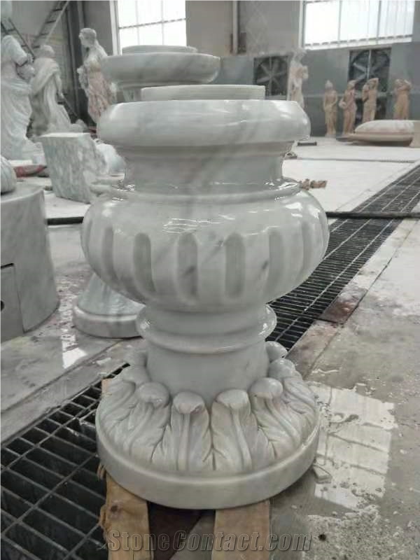 China White Marble Fountain Waterfall Sculpture