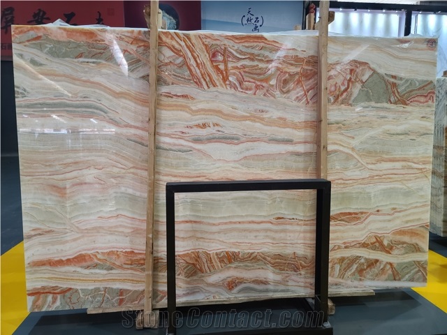 Colorful Onyx Agate Natural Stone Slab Wall Tile