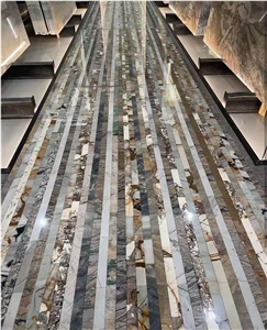 Natural Stone Multicolor Mosaic Slab Tile Floor Wall Design
