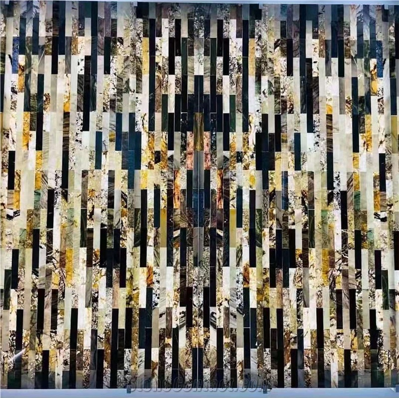 Natural Stone Multicolor Mosaic Slab Tile Floor Wall Design