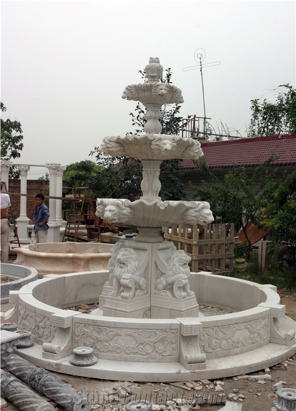 Natural White Marble Garden Fountain Water Fountain