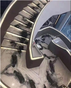 Panda Marble Staircase Straight Spiral Customize
