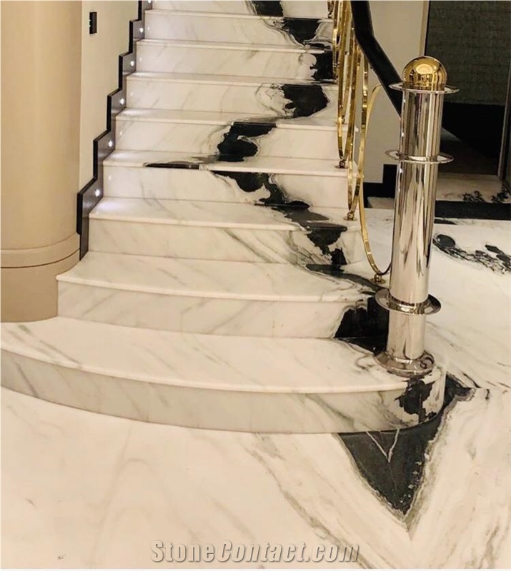 Panda Marble Staircase Straight Spiral Customize 