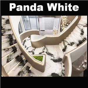 China White Marble Slab,Panda White Slab,Interior Floor Tile