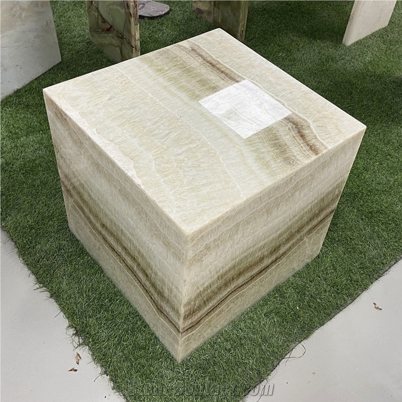 Onyx Stone Square Cube Tables