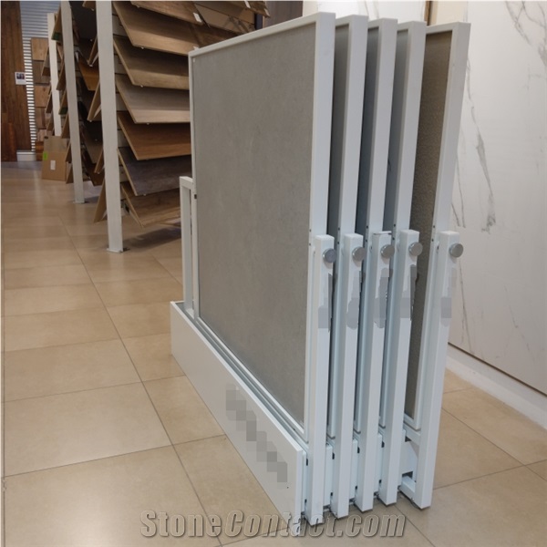 Sliding Rotating Ceramic Tile Metal Display Stand