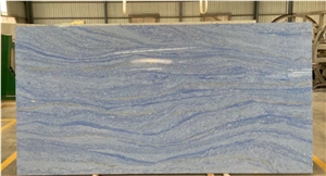 China Blue Quartz Slab Polished Quartzite Pattern For Design