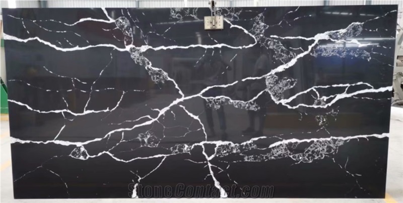 China Cheap Calacatta Series Marble-Look Quartz Slab