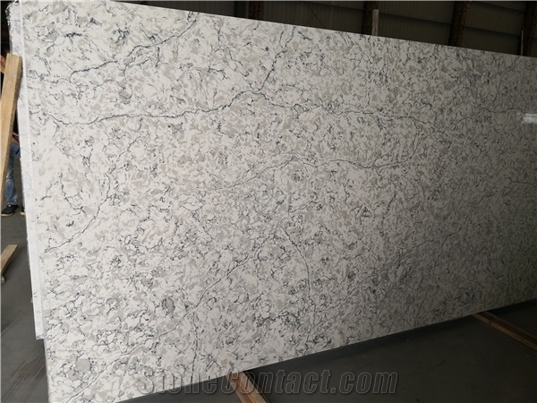 Arctic Ocean White Cut In Size Marble For Countertop 6080
