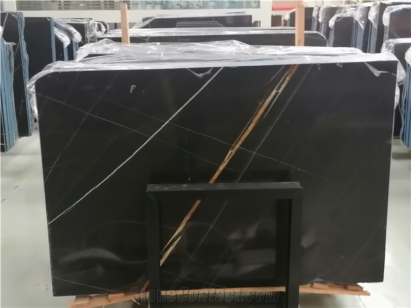 Laurent Black And Gold Marble Slabs For Home Decoration