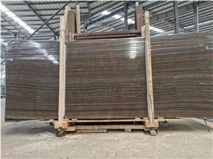 Popular Wooden Tobacco Brown Marble Slab For Wall Cladding