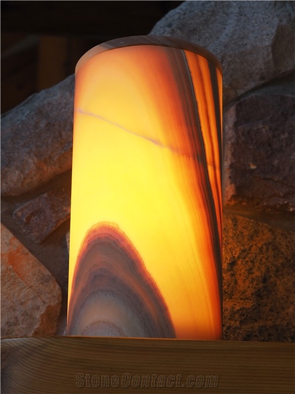 Transparent Onyx Led Backlit Lamps With Base