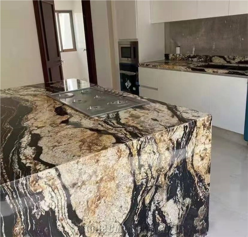 Brazil Universe Glod Granite Polished Kitchen Countertops