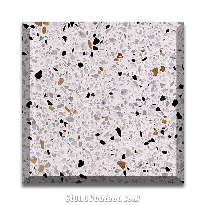 White Terrazzo Slab Floor Kitchen Bathroom Tiles 