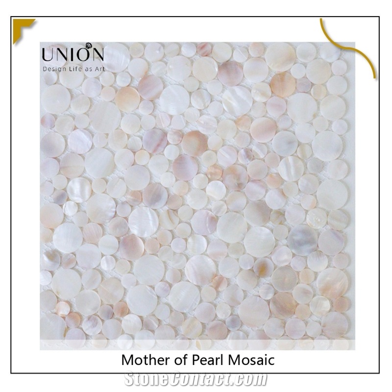 Penny Round Wall Interlock Round Mother Of Pearl Mosaic Tile