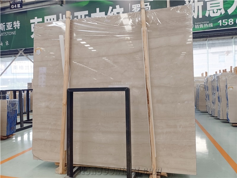 Chinese SERPEGGIANTE Cream Marble Slabs Modern Wooden Marble