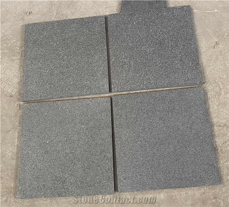 Flamed Absolute Black Granite Tile Shanxi Black Granite Slab