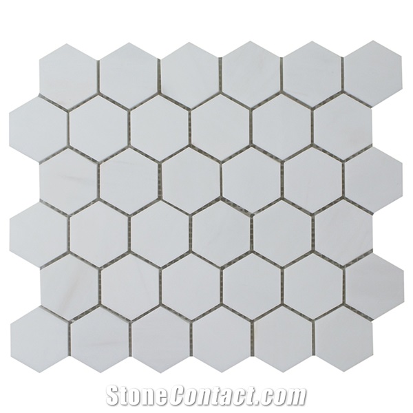Bianco Dolomite Marble Hexagon Mosaic Tile