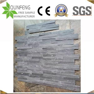 China 10X36CM Black Culture Stone Slate Walling Facades